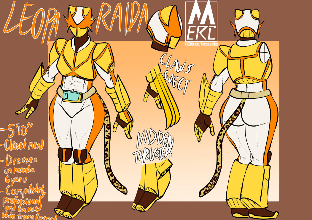 Leopa Rider Character Reference Sheet